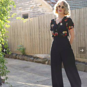1940s Style Trousers Black